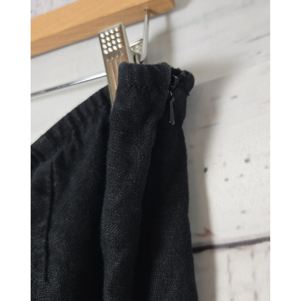 Eileen Fisher Womens Pants Size 1X Black 100% Linen Elastic Waist Cropped Plus - Picture 5 of 10